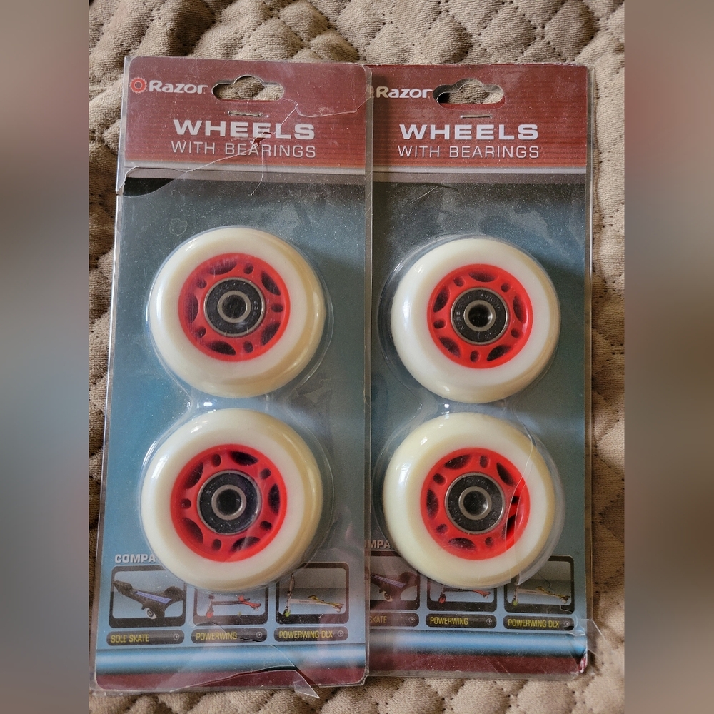 Razor Replacement Wheels With Bearings Sole Skate Powerwing Riprider New